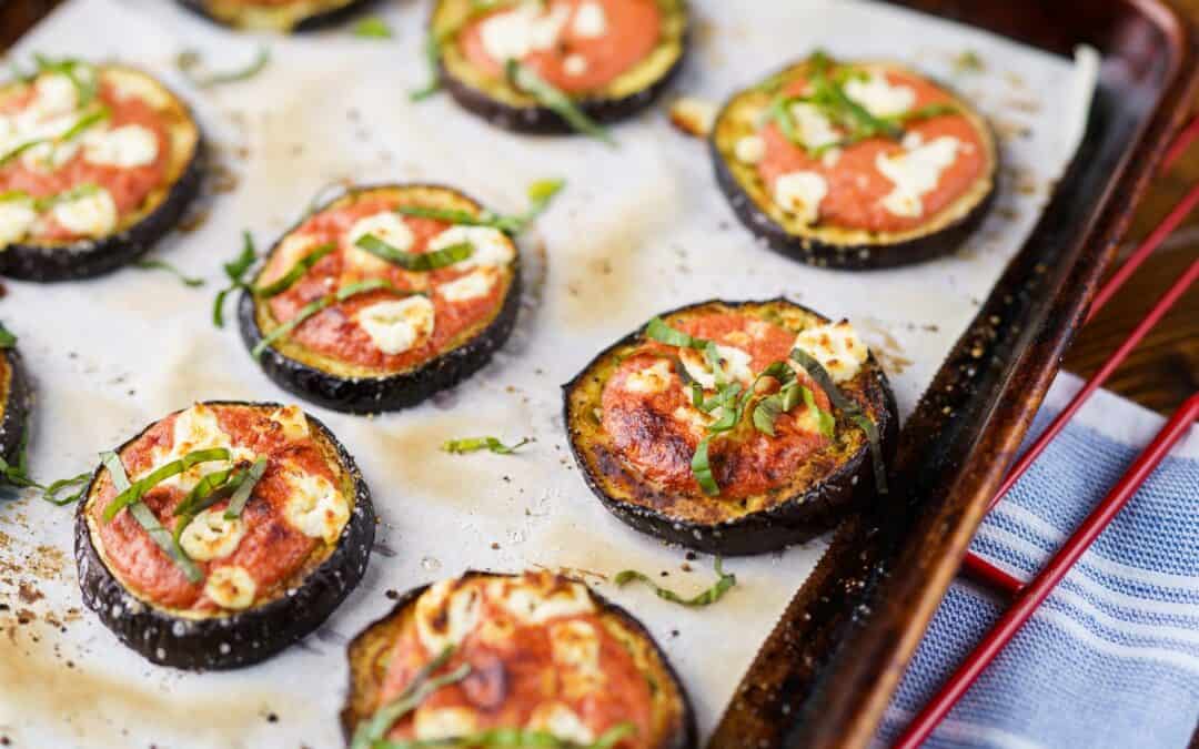 Margherita Eggplant Pizza with Goat Cheese