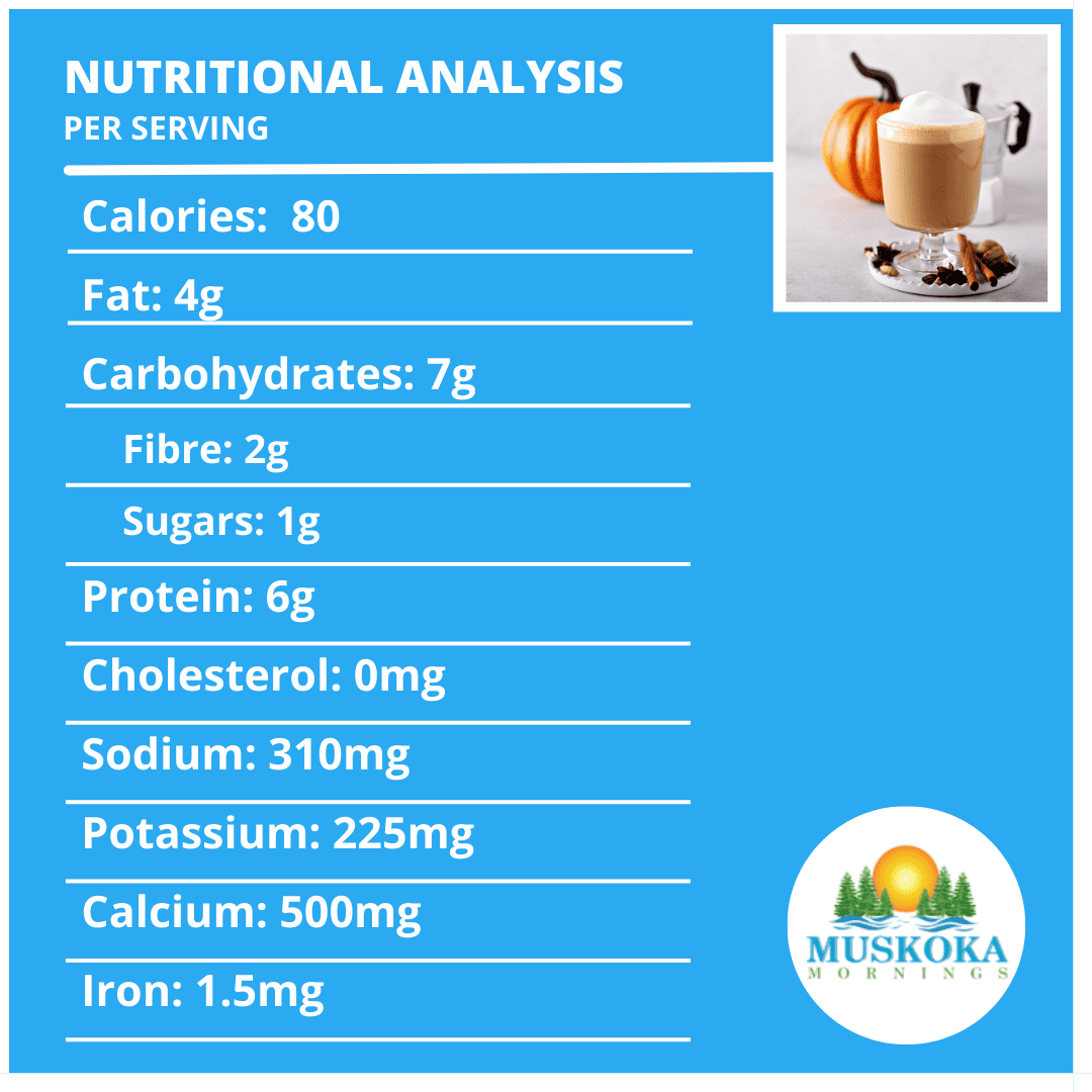 Pumpkin Spice Latte Nutritional Label