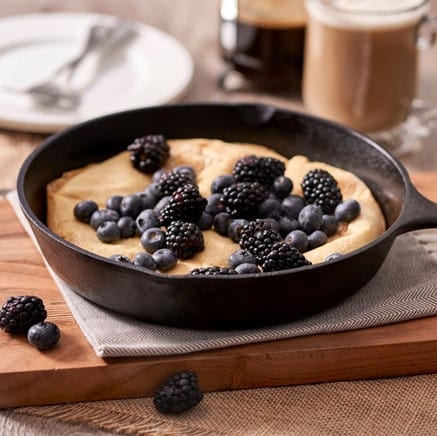 A healthy breakfast skillet with berries