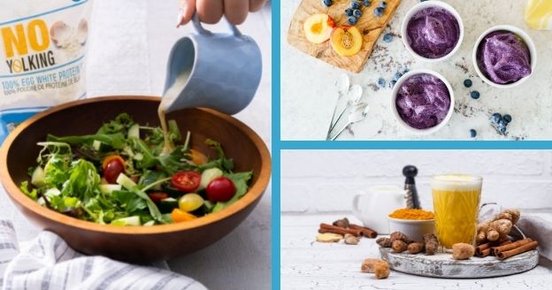 food made with No Yolking egg white protein powder