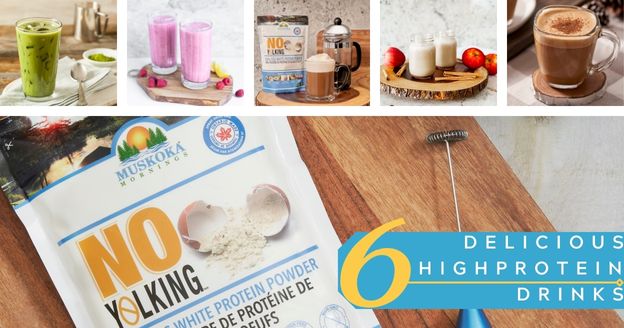 an image of 6 high protein drinks