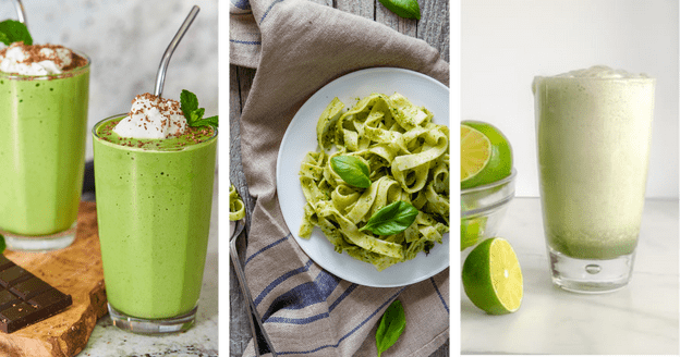 A grid of food made with No Yolking protein 