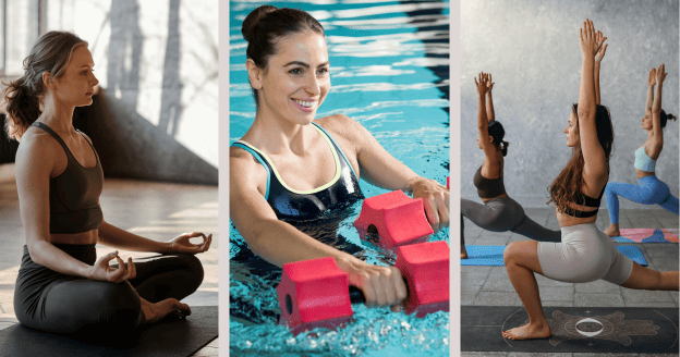 Collage of women exercising