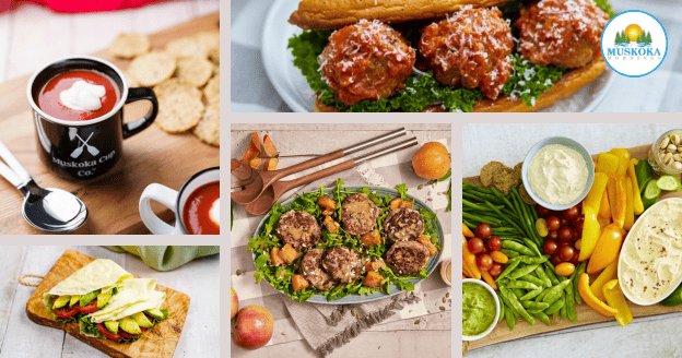 A collage of food photos made with No Yolking