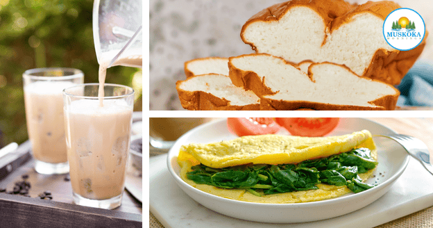 A collage for food made with No Yolking Protein